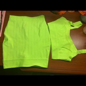REVOLVE two piece bandage set- neon green
